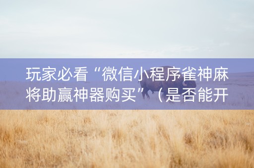 玩家必看“微信小程序雀神麻将助赢神器购买”（是否能开挂)