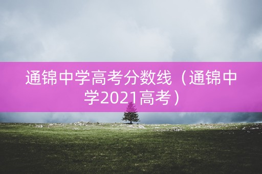 通锦中学高考分数线（通锦中学2021高考）