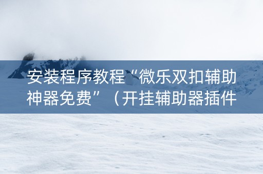 安装程序教程“微乐双扣辅助神器免费”（开挂辅助器插件)