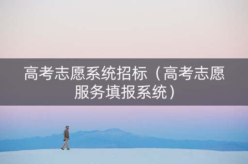 高考志愿系统招标（高考志愿服务填报系统）