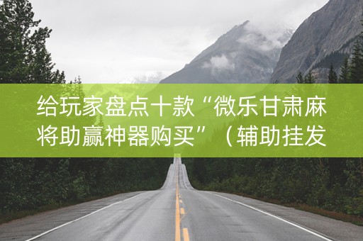 给玩家盘点十款“微乐甘肃麻将助赢神器购买”（辅助挂发牌规律)