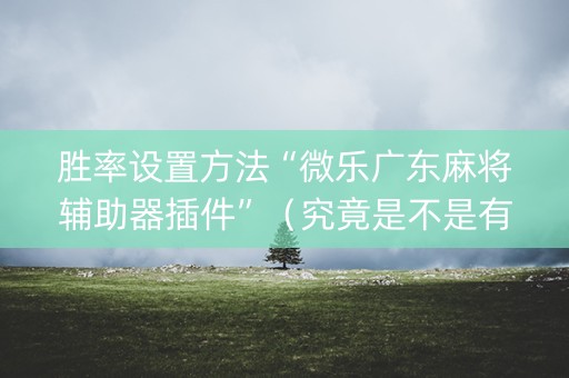 胜率设置方法“微乐广东麻将辅助器插件”（究竟是不是有挂)