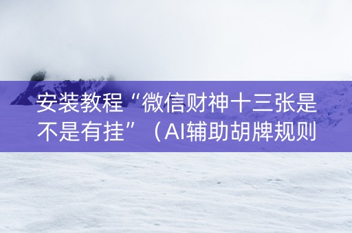 安装教程“微信财神十三张是不是有挂”（AI辅助胡牌规则)