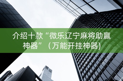 介绍十款“微乐辽宁麻将助赢神器”（万能开挂神器)