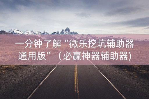 一分钟了解“微乐挖坑辅助器通用版”（必赢神器辅助器)