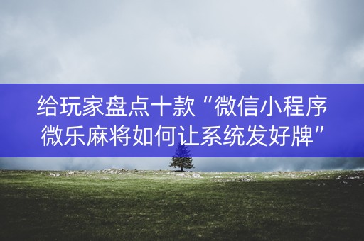 给玩家盘点十款“微信小程序微乐麻将如何让系统发好牌”（外辅工具)