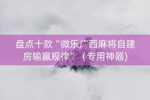 盘点十款“微乐广西麻将自建房输赢规律”（专用神器)