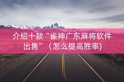 介绍十款“雀神广东麻将软件出售”（怎么提高胜率)