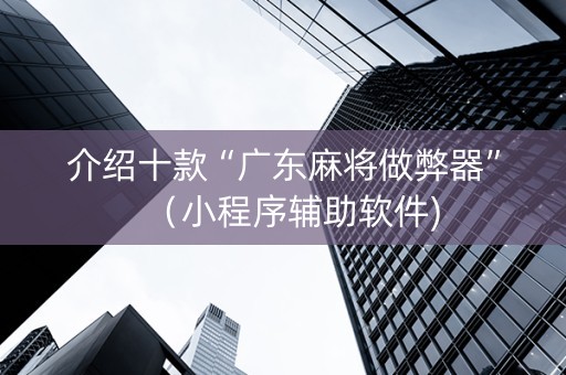 介绍十款“广东麻将做弊器”（小程序辅助软件)