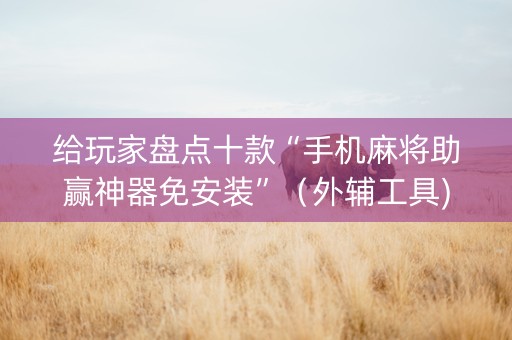 给玩家盘点十款“手机麻将助赢神器免安装”（外辅工具)