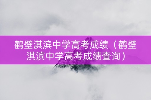 鹤壁淇滨中学高考成绩（鹤壁淇滨中学高考成绩查询）