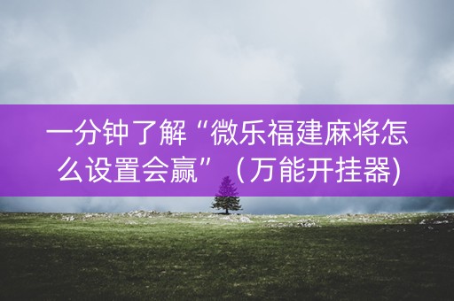 一分钟了解“微乐福建麻将怎么设置会赢”（万能开挂器)