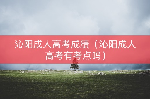 沁阳成人高考成绩（沁阳成人高考有考点吗）