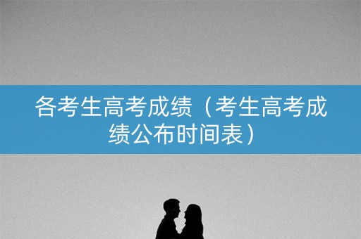 各考生高考成绩（考生高考成绩公布时间表）