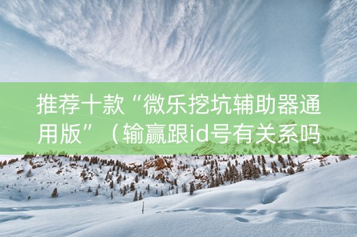 推荐十款“微乐挖坑辅助器通用版”（输赢跟id号有关系吗)