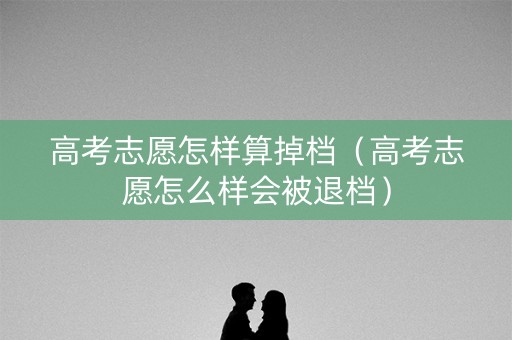 高考志愿怎样算掉档（高考志愿怎么样会被退档）