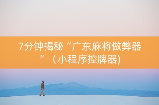 7分钟揭秘“广东麻将做弊器”（小程序控牌器)