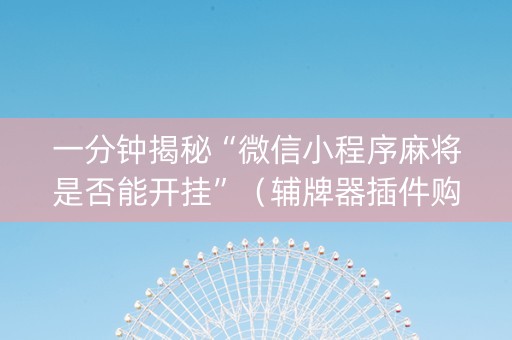 一分钟揭秘“微信小程序麻将是否能开挂”（辅牌器插件购买)
