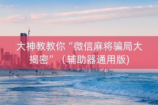 大神教教你“微信麻将骗局大揭密”（辅助器通用版)