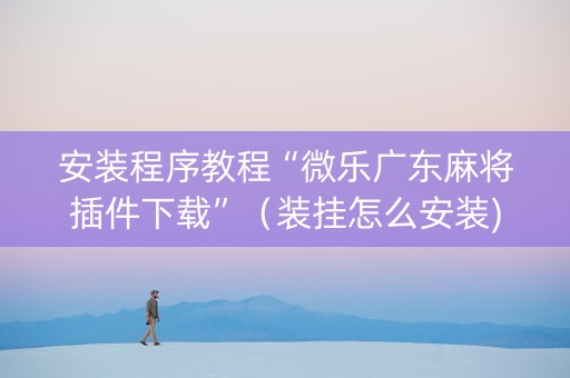 安装程序教程“微乐广东麻将插件下载”（装挂怎么安装)