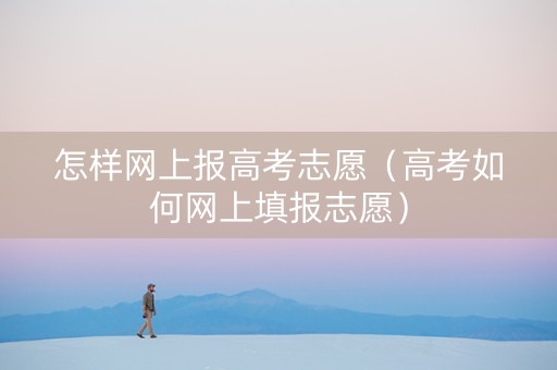 怎样网上报高考志愿（高考如何网上填报志愿）
