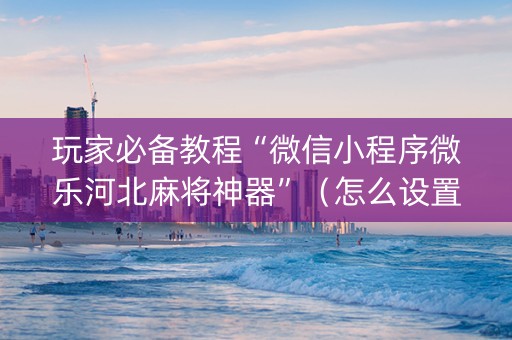 玩家必备教程“微信小程序微乐河北麻将神器”（怎么设置能有好牌)