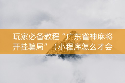 玩家必备教程“广东雀神麻将开挂骗局”（小程序怎么才会赢)