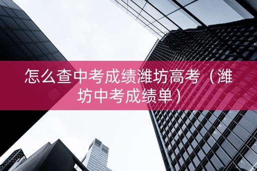 怎么查中考成绩潍坊高考（潍坊中考成绩单）