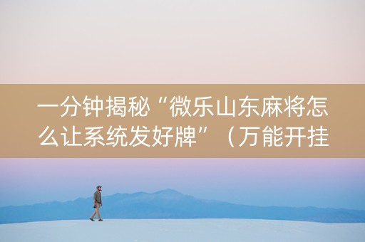 一分钟揭秘“微乐山东麻将怎么让系统发好牌”（万能开挂神器)