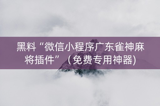黑料“微信小程序广东雀神麻将插件”（免费专用神器)