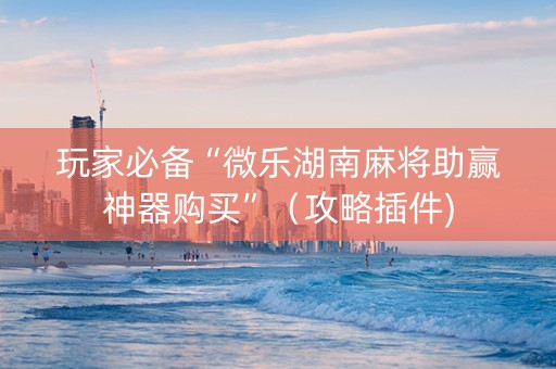 玩家必备“微乐湖南麻将助赢神器购买”（攻略插件)