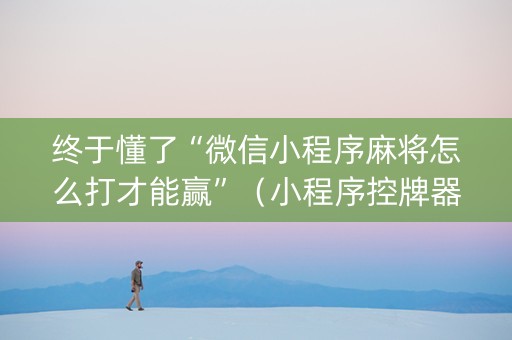 终于懂了“微信小程序麻将怎么打才能赢”（小程序控牌器)