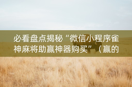 必看盘点揭秘“微信小程序雀神麻将助赢神器购买”（赢的技巧规律)