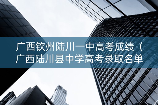 广西钦州陆川一中高考成绩（广西陆川县中学高考录取名单）