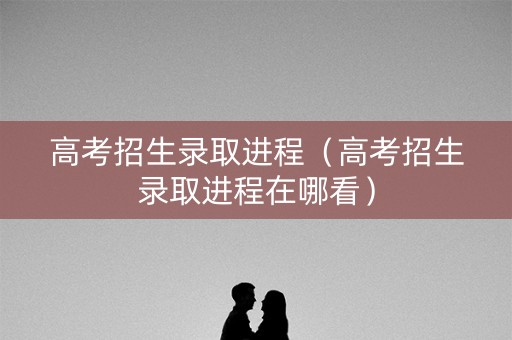 高考招生录取进程（高考招生录取进程在哪看）