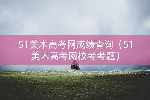 51美术高考网成绩查询（51美术高考网校考考题）