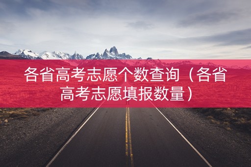 各省高考志愿个数查询（各省高考志愿填报数量）