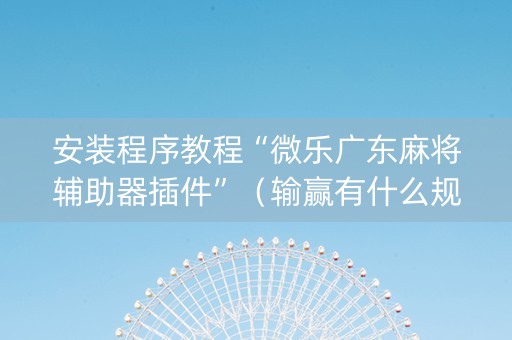 安装程序教程“微乐广东麻将辅助器插件”（输赢有什么规律)