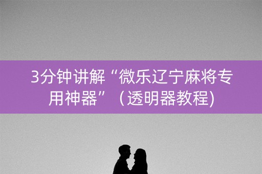 3分钟讲解“微乐辽宁麻将专用神器”（透明器教程)