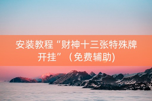 安装教程“财神十三张特殊牌开挂”（免费辅助)