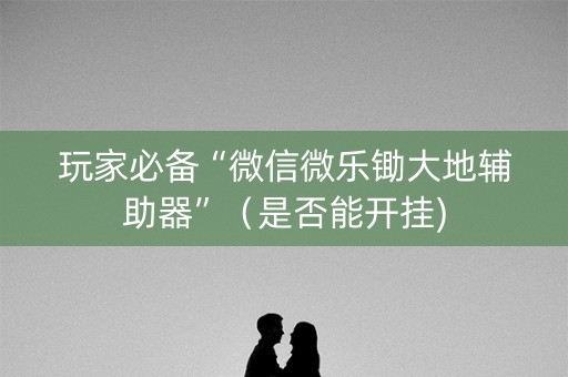 玩家必备“微信微乐锄大地辅助器”（是否能开挂)