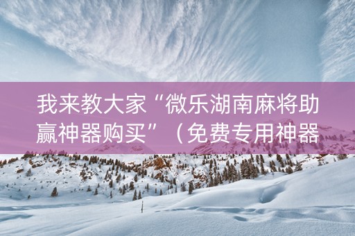 我来教大家“微乐湖南麻将助赢神器购买”（免费专用神器)