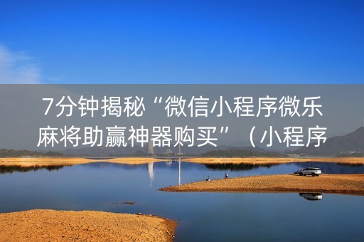 7分钟揭秘“微信小程序微乐麻将助赢神器购买”（小程序辅助软件)