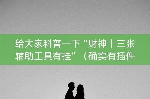 给大家科普一下“财神十三张辅助工具有挂”（确实有插件吗)
