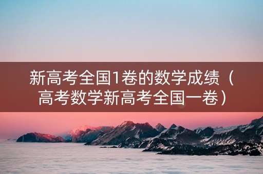 新高考全国1卷的数学成绩（高考数学新高考全国一卷）