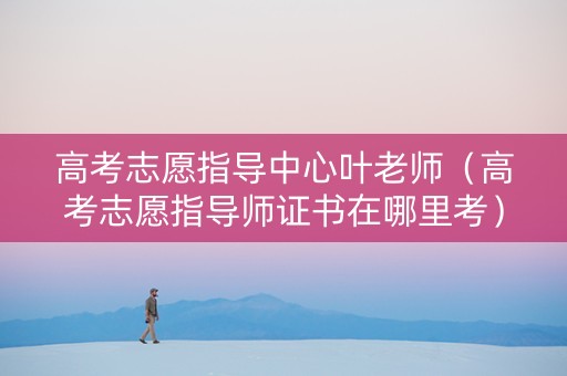 高考志愿指导中心叶老师（高考志愿指导师证书在哪里考）