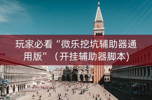 玩家必看“微乐挖坑辅助器通用版”（开挂辅助器脚本)
