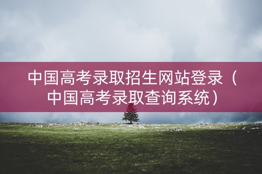中国高考录取招生网站登录（中国高考录取查询系统）