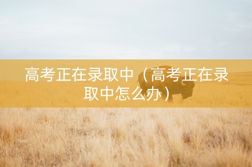 高考正在录取中（高考正在录取中怎么办）