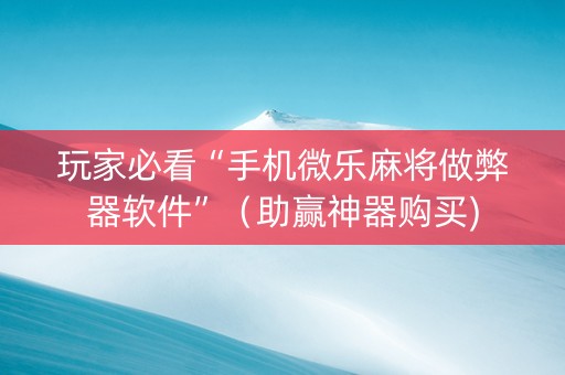 玩家必看“手机微乐麻将做弊器软件”（助赢神器购买)